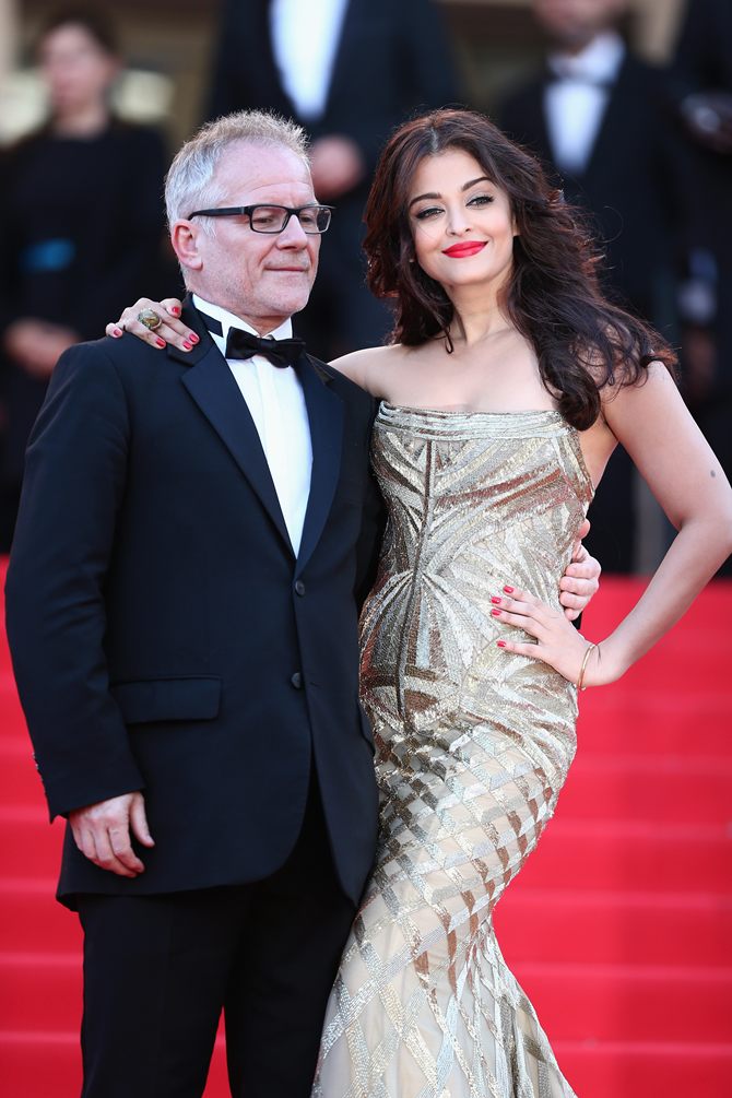 Thierry Fremaux and Aishwarya Rai Bachchan