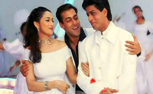 Madhuri Dixit, Salman Khan and Shah Rukh Khan in Hum Tumhare Hai Sanam 