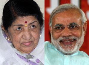 Lata Mangeshkar and Narendra Modi