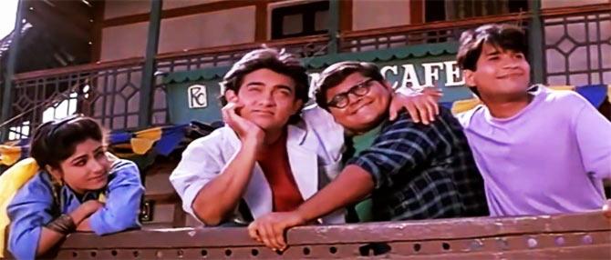 Ayesha Jhulka, Aamir Khan, Deven Bhojani and Aditya Lakhia in in Jo Jeeta Wohi Sikandar