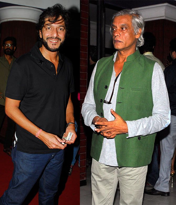 Chunky Pandey and Sudhir Mishra