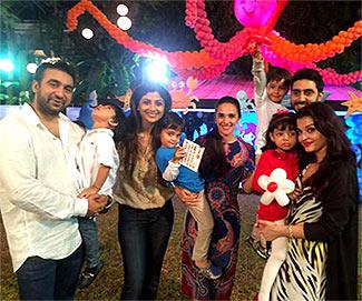 Raj Kundra, Shilpa Shetty, Tara Sharma, Abhishek, Aaradhya and Aishwarya Rai Bachchan