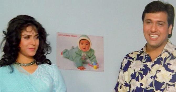 Meenakshi Sheshadri and Govinda in Aadmi Khilona Hai