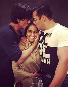 Shah Rukh, Arpita and Salman Khan