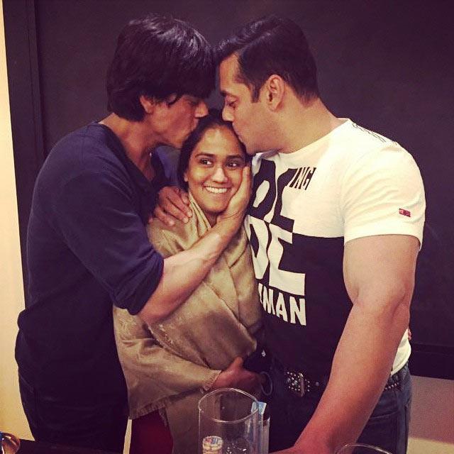 Shah Rukh Khan, Arpita and Salman Khan