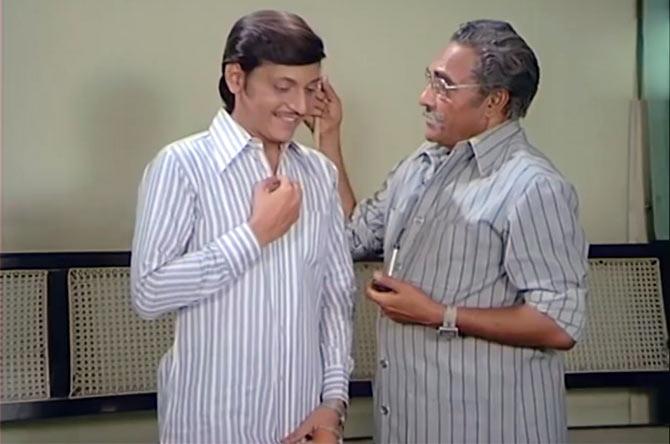 Amol Palekar and Ashok Kumar in Chhoti Si Baat