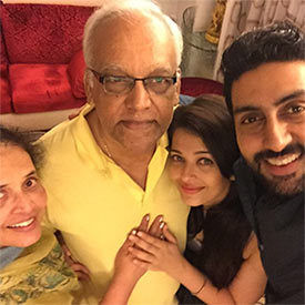 Vrinda and Krishnaraj Rai with Aishwarya and Abhishek Bachchan