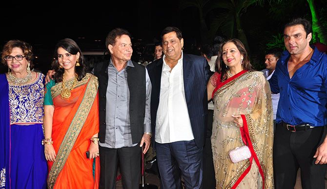 Helen, Sania NC, Salim Khan, David Dhawan with wife Karuna