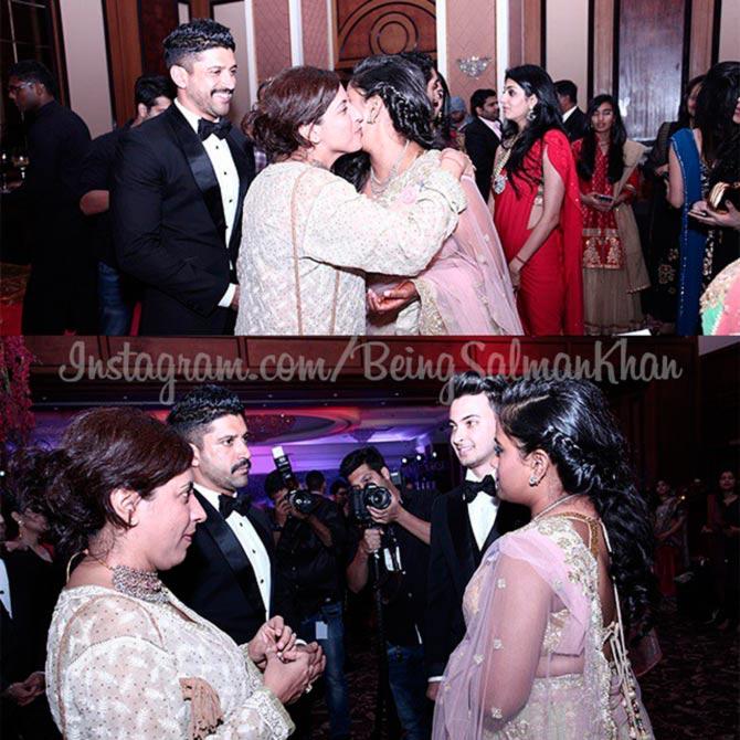 Arpita hugs Zoya as Farhan Akhtar watches