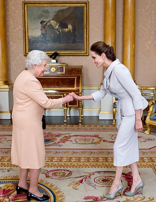 Queen Elizabeth II and Angelina Jolie