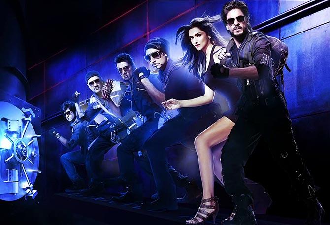 Shahrukh Khan, Deepika Padukone, Abhishek Bachchan, Boman Irani, Vivaan Shah, Sonu Sood in Happy New Year