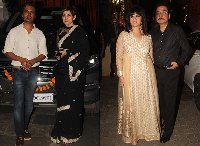 Nawazuddin Siddique poses with Deepa Sahi. Neeta Lulla along with husband