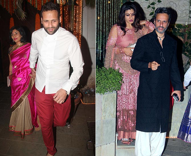 Bikram Saluja with wife, Raveena Tandon with husband