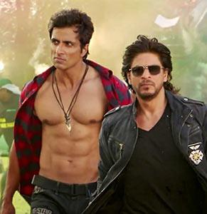 Sonu Sood and Shah Rukh Khan in Happy New Year