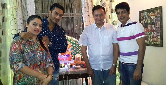 Avinesh Rekhi and his wife Raisa with Anang Desai and Bhuvan Chopra