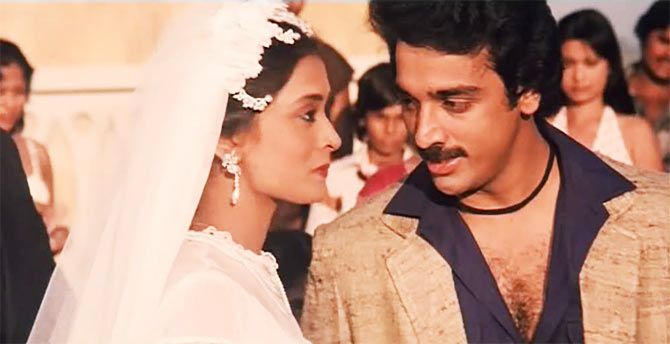 Kiran Vairale and Kamal Haasan in Saagar