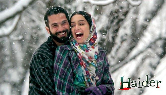 Shahid Kapoor and Shraddha Kapoor in Haider