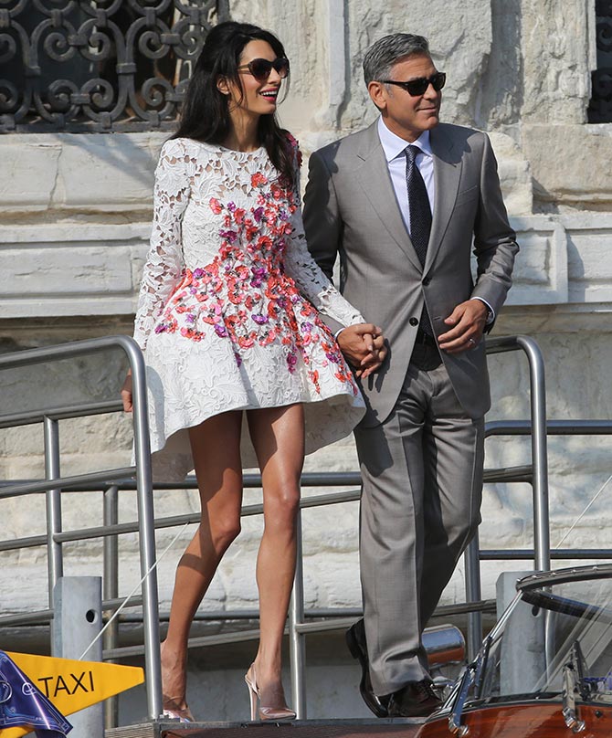 PIX: Inside the George Clooney-Amal Alamuddin wedding - Rediff.com movies