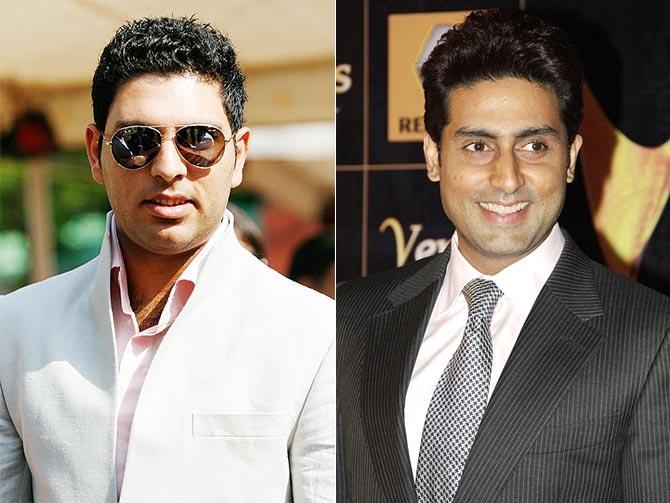 Yuvraj Singh and Abhishek Bachchan