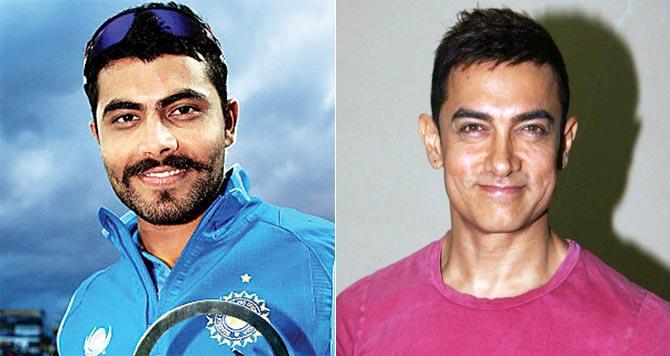 Ravindra Jadeja and Aamir Khan