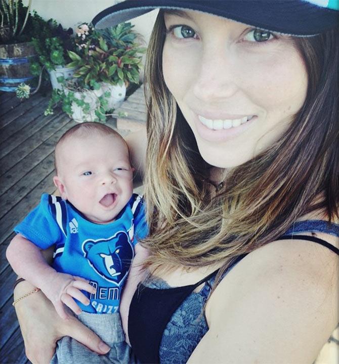 Jessica Biel and Silas