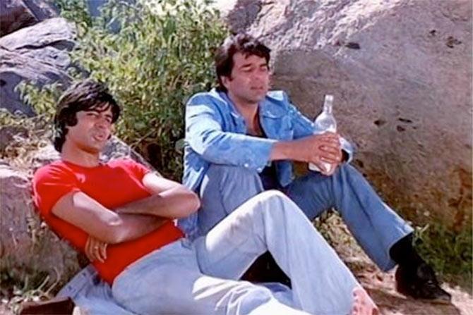 Amitabh Bachchan and Dharmendra in Sholay