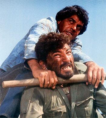 Dharmendra and Amjad Khan in Sholay