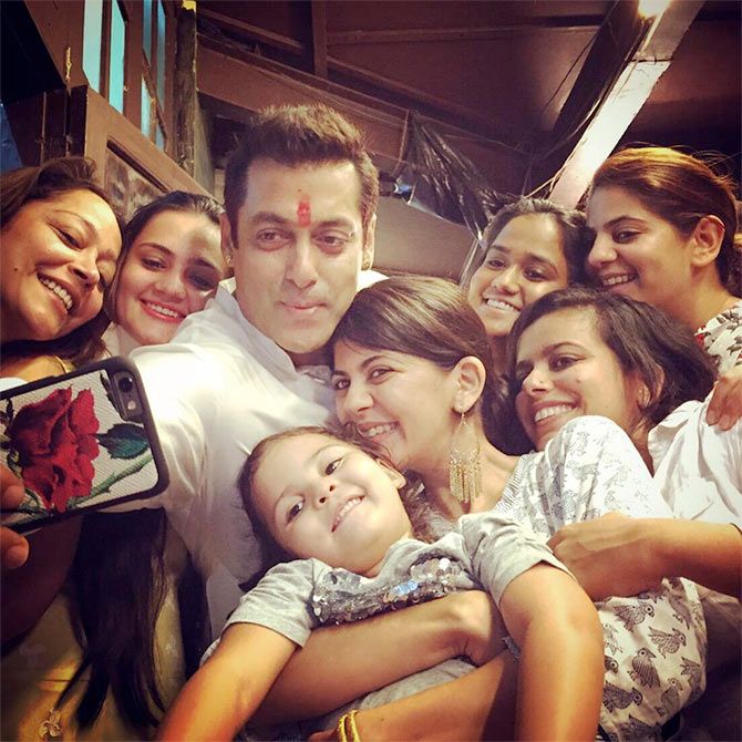 Salman Khan with his sister Arpita and cousins