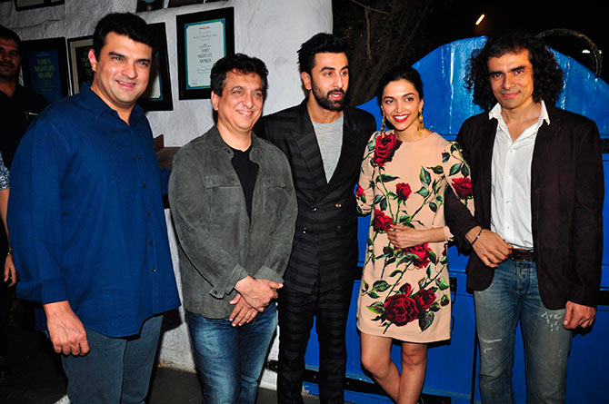 Siddharth Roy Kapoor, Sajid Nadiadwala, Ranbir Kapoor, Deepika Padukone