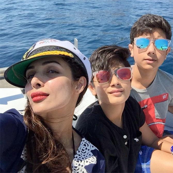 Malaika Arora Khan, Arhaan Khan and Nirvaan Khan