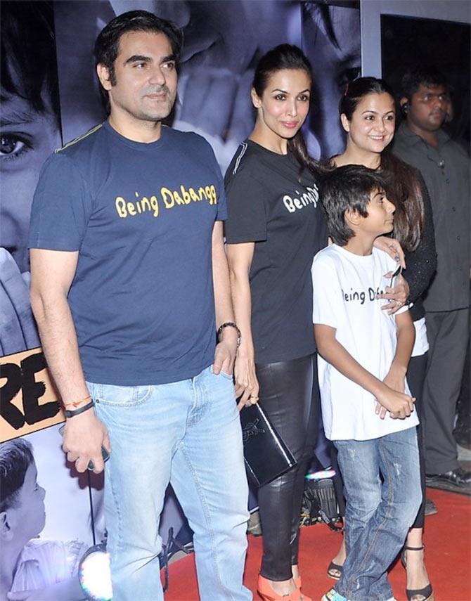 Arbaaz Khan, Malaika Arora Khan, Arhaan Khan and Amrita Arora Ladak