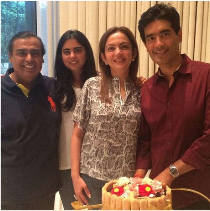 Ambanis with Manish Malhotra