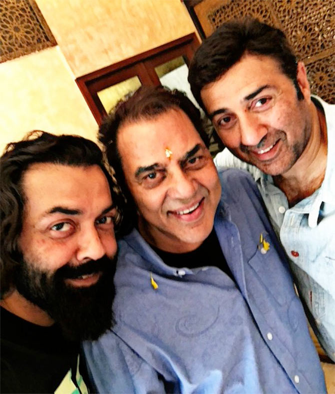 Bobby, Dharmendra and Sunny Deol