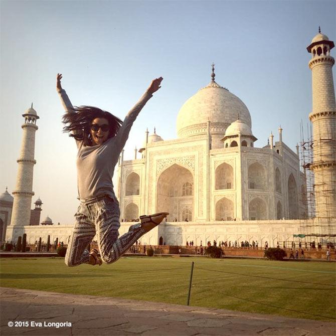 Hollywood actress Eva Longoria at the Taj Mahal. Photograph: Kind courtesy Eva Longoria/Instagram