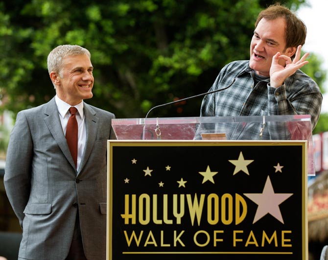 Actor Christoph Waltz watches Quentin Tarantino speak, before unveiling his star on the Walk of Fame in Los Angeles, December 1, 2014. Photograph: Mario Anzuoni/Reuters