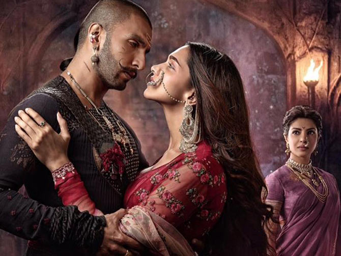 Ranveer Singh, Deepika Padukone and Priyanka Chopra in Bajirao Mastani