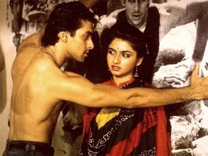 Salman Khan and Bhagyashree in Maine Pyar Kiya