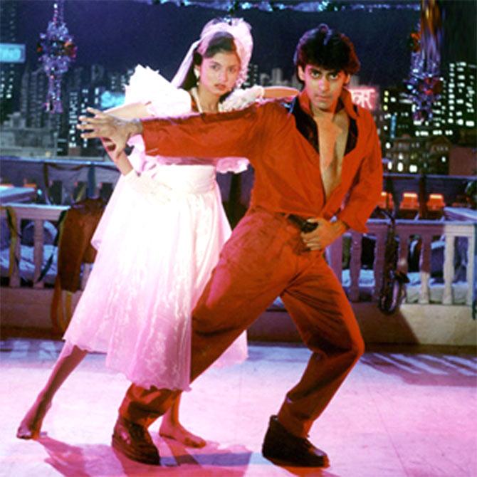 Bhagyashree and Salman Khan in Maine Pyar Kiya