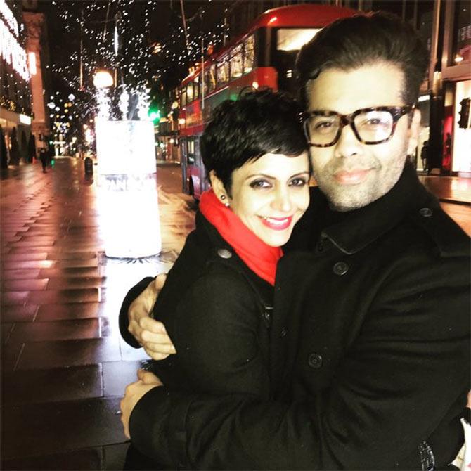 Mandira Bedi and Karan Johar