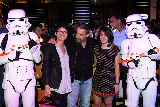 Aamir Khan with wife Kiran Rao and daughter Ira Khan