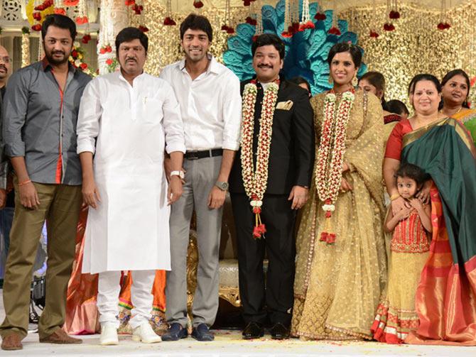 PIX: Chiranjeevi, Samantha at Rajendra Prasad's son wedding - Rediff.com movies