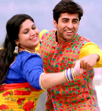 Ayushmann Khurana and Bhumi Pednekar in Dum Laga Ke Haisha