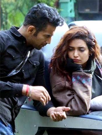 Upen Patel and Karishma Tanna in Bigg Boss 8