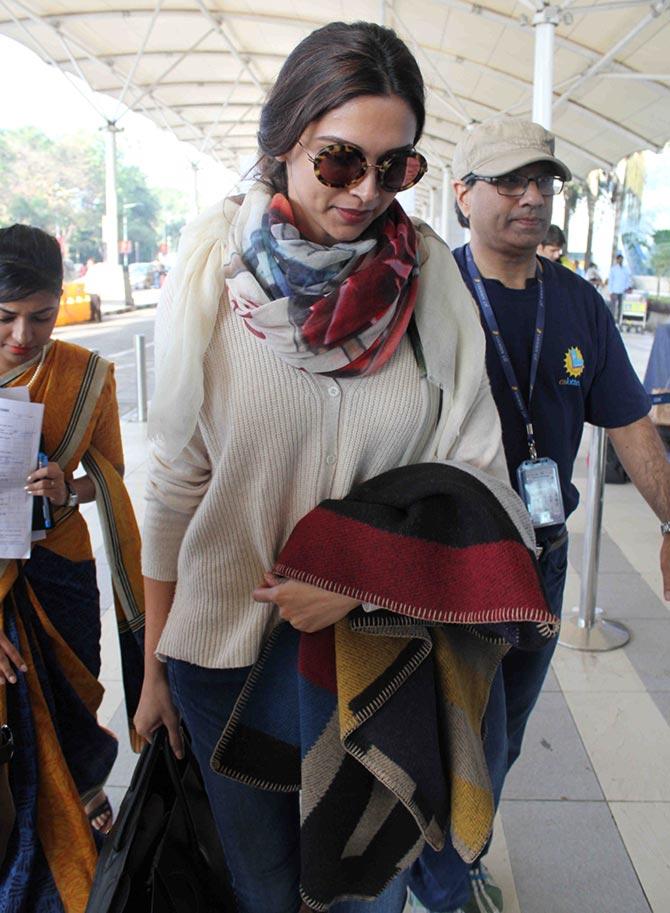 Deepika Padukone spotted at Mumbai airport arriving back from