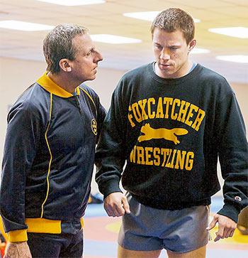 Steve Carell and Channing Tatum in Foxcatcher