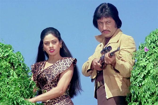 Aruna Irani and Shakti Kapoor in Qurbani