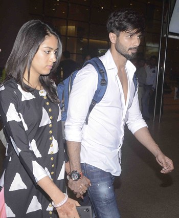 Pix Shahid And Mira Rajput Arrive In Mumbai Rediff Com Movies