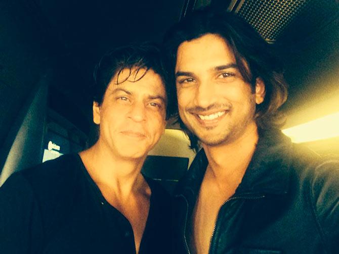 Sushanth Singh Rajput with Shah Rukh Khan