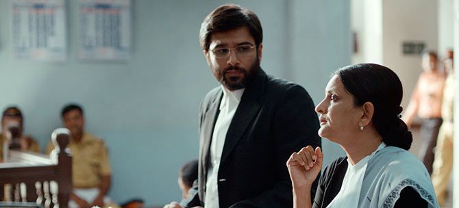 Vivek Gombre and Geetanjali Kulkarni in Court