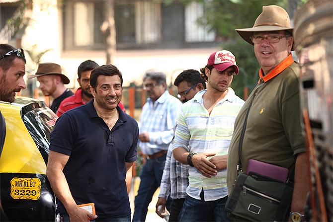 Sunny Deol and Dan Bradley on the sets of Ghayal Once Again